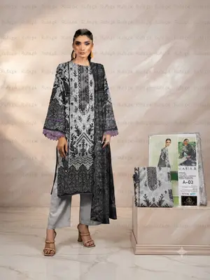 Premium Dhanak Embroidered Fabric 3Ps Unstitch Suits By Maria B