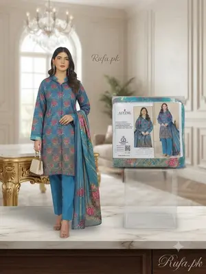 Premium Linen fabric 3Ps Unstitch Suits Daman Fancy Embroidery By Sobia Waseem