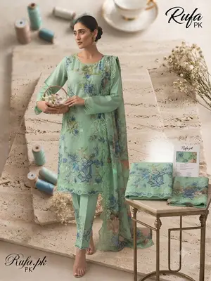 Premium Linen fabric 3Ps Unstitch Suits Daman Fancy Embroidery By Sobia Waseem