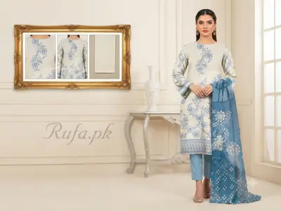 Premium Staple Doria Fabric 3Pc Unstitch Suit Chambeli by Sobia Waseem