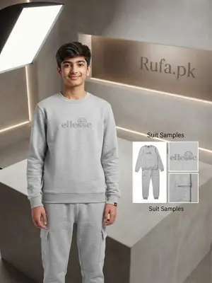 Ellesse Grey Casual Daily Wear Tracksuit for Men & Boys | Rufa.pk
