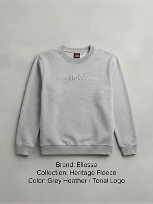 Ellesse Grey Melange Casual Daily Wear Sweatshirt for Men & Kids
