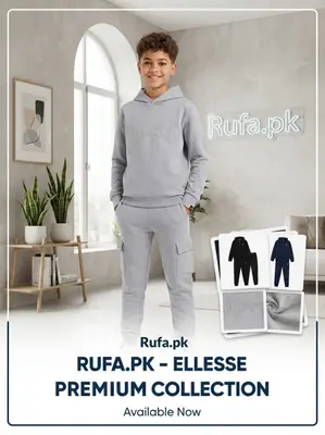 Ellesse Kids Grey Casual Daily Wear Two-Piece Hoodie & Cargo trouser
