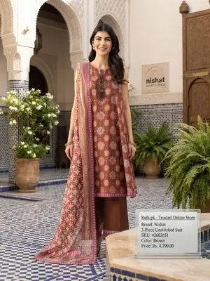 Nishat Premium Viscous 3Ps Unstitched Suit