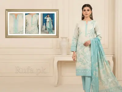 Premium Staple Doriya fabric 3Pc Unstitch Suit Chambeli by Sobia Waseem