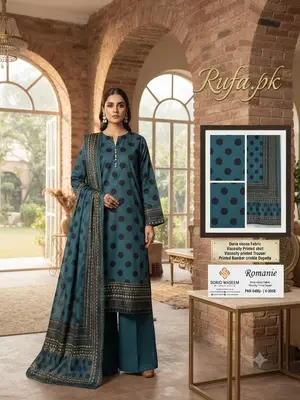 Doria Viscose fabric 3Ps Unstitch Suits By Sobia Waseem