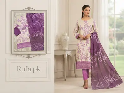 Premium Staple Doriya fabric 3Pc Unstitch Suit Chambeli by Sobia Waseem