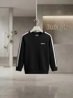 Ellesse Black & White Casual Daily Wear Sweatshirt for Kids / Men