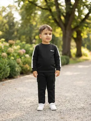 Ellesse Kids Export Quality Black Casual Daily Wear 2-Piece Set