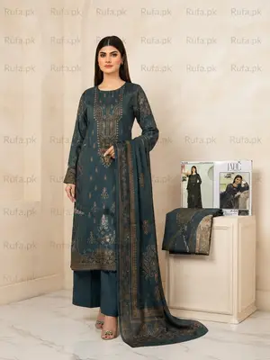 Premium Dhanak Embroidered Fabric 3Ps Unstitch Suits By Jade Firdous