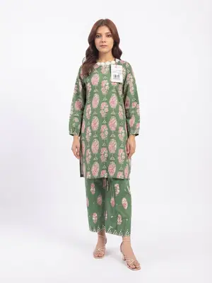 Alkaram Silver Khaddar 2Ps Printed Suit