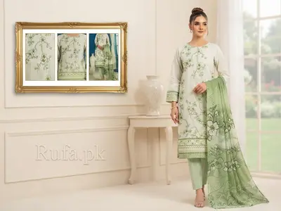 Premium Staple Doriya fabric 3Pc Unstitch Suit Chambeli by Sobia Waseem