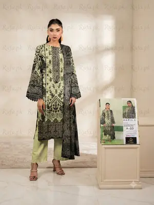 Premium Dhanak Embroidered Fabric 3Ps Unstitch Suits By Maria B