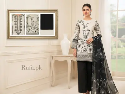 Premium Staple Doria Fabric 3Pc Unstitch Suit Chambeli by Sobia Waseem