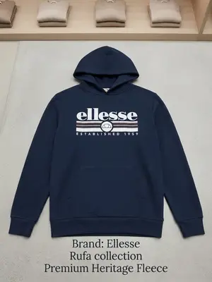 Ellesse Heritage Established 1959 Graphic Hoodie - Dark Navy Blue