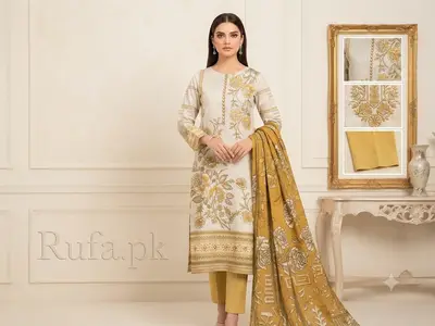 Premium Staple Doriya fabric 3Pc Unstitch Suit Chambeli by Sobia Waseem