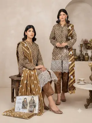 Premium Linen fabric 3Ps Unstitch Suits Daman Fancy Embroidery By Sobia Waseem
