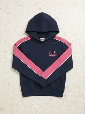 Ellesse Heritage Contrast Stripe Hoodie - Dark Navy & Pink
