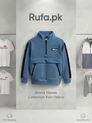 Ellesse Kids' Half-Zip Fleece Sweatshirt | Premium Junior Heritage Pullover – Rufa.pk