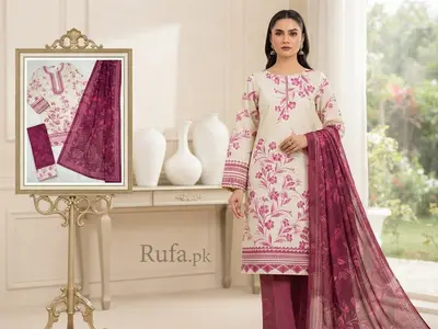 Premium Staple Doria Fabric 3Pc Unstitch Suit Chambeli by Sobia Waseem