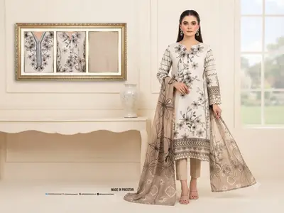 Premium Staple Doria Fabric 3Pc Unstitch Suit Chambeli by Sobia Waseem